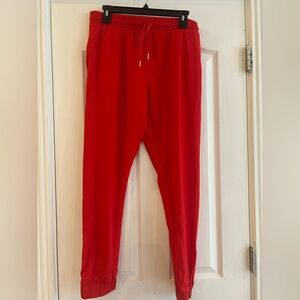 Zyla Activewear Red Lounge Pants with Zipper Ankles – Size L